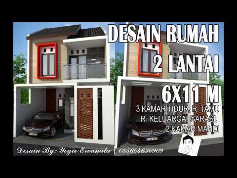 Desain Rumah Minimalis 2 Lantai 6 X 11 M 3 Ruang Tidur Youtube