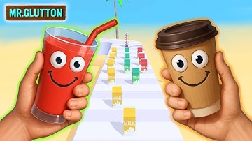 Juice Run VS Coffee Stack 🧃☕ All Levels Gameplay 🔝 Level Up Colorful Juice Android iOS New Update