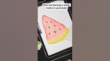 How we drawing a water melon in procreate #watercolor #watermelon #procreate #art #drawing #digital