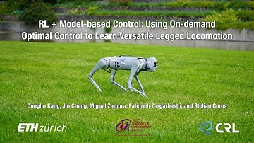 RL + Model-based Control: Using On-demand Optimal Control to Learn Versatile Legged Locomotion