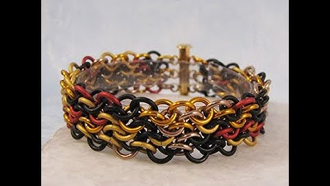 Unbalanced European 4 in 1 - Oops Chain - Chainmaille weave with 3 rows, 5 rows & 7 rows