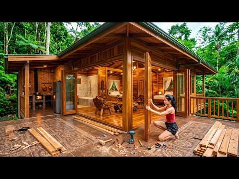 The talented young woman built luxurious traditional wooden house in 15 days | by@Hoàng-Thị-Hương