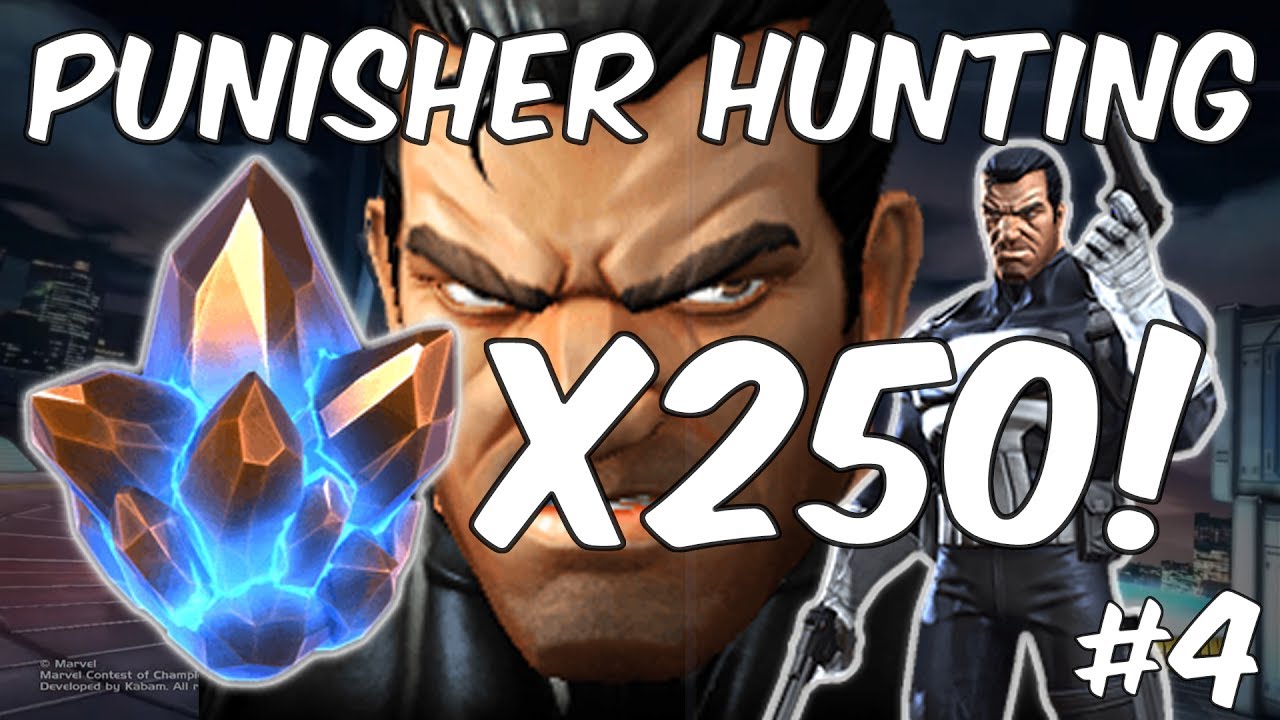 250x Arena Crystal Opening - 4 Star Punisher Hunting Round #4 - Marvel Contest Of Champions