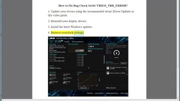Fix Bug Check 0x116 VIDEO_TDR_ERROR