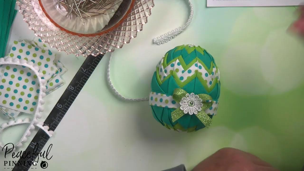 Peaceful Pinning Live #66 | Making an Easter Egg Ornament - Teal Blue & Green