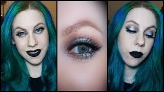 Black Matte Lip & Silver Eye Makeup Tutorial. Pretty Zombie Cosmetics
