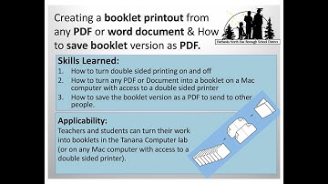 How to print booklets on Mac computers with access to double sided printer