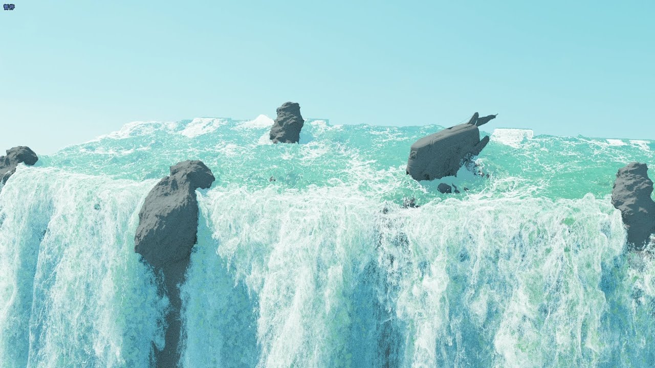 Houdini solution rendering for waterfall Karma XPU rendering file hip ...