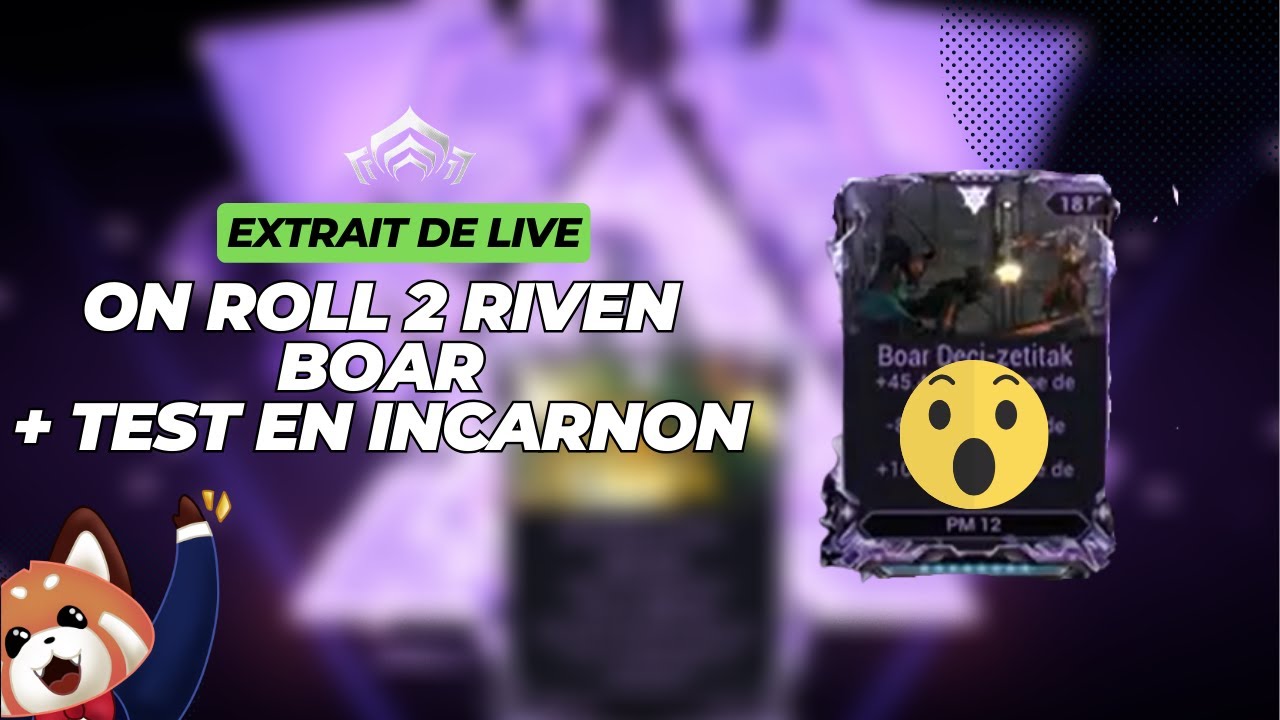 On roll 2 Riven Boar + test en incarnon #warframe - YouTube