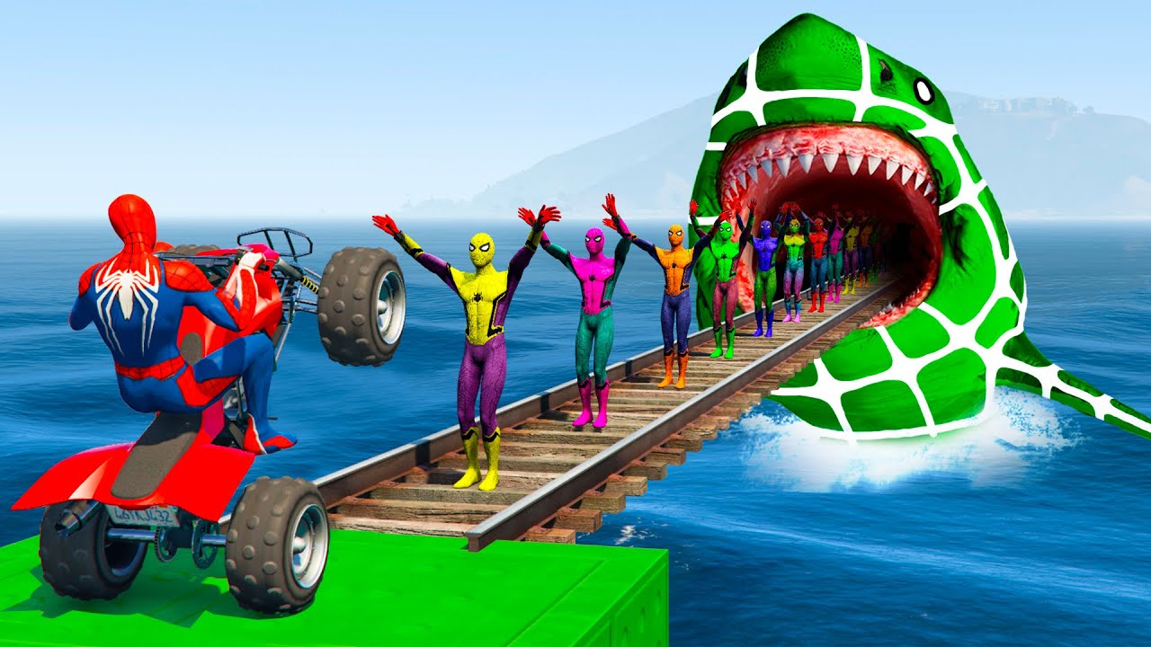 SPIDER-MAN against TUNG TUNG TUNG SAHUR on Motorcycle in RAINBOW SPIDERS BRIDGE | GTA MULTIVERSE