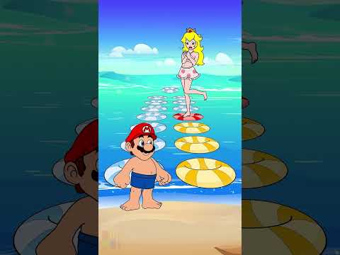 Peach-vs-Mario-Perfect-Step-Challenge #shorts