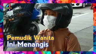 Pemudik Wanita Ini Menangis Saat Disuruh Putar Balik Membuat Polisi Luluh