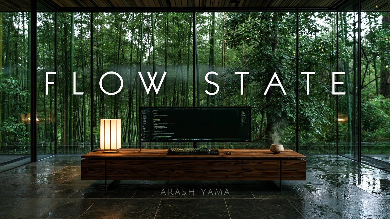 Arashiyama Bamboo Rain | Deep Work & Coding Ambiance Flow State [Lofi Chillhop, Warm Drone] 4K