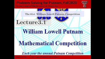 Zoom Lecture 3.1 | TTU MATH 4000-Problem Solving for Putnam, Fall 2020