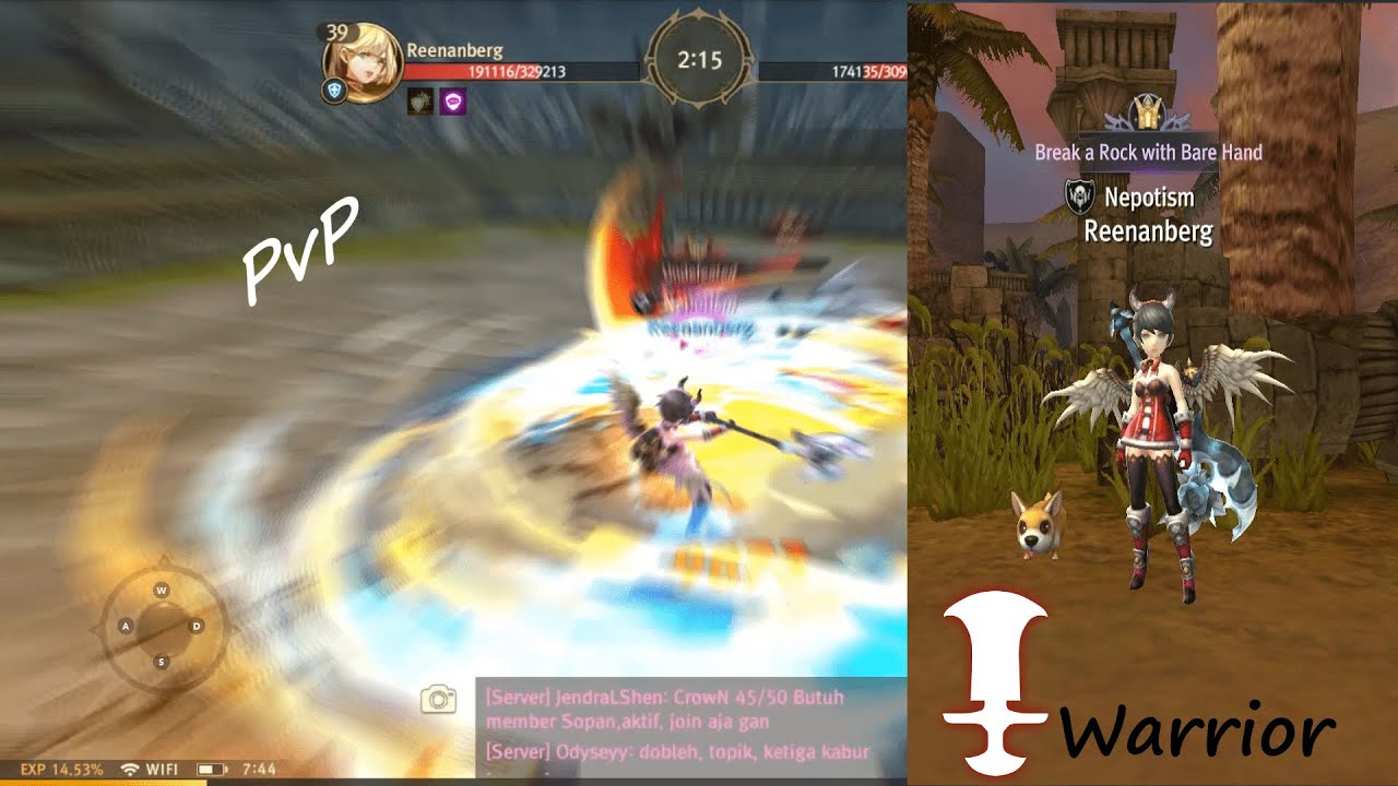 World Of Dragon Nest - Colosseum PvP Warrior Gameplay! 1700 point | Reenanberg