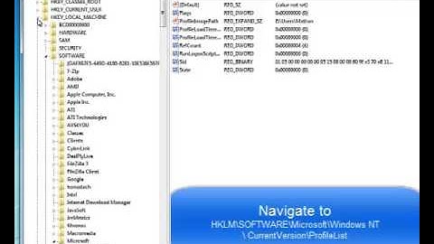 Delete Profile From Registry - Win 7
