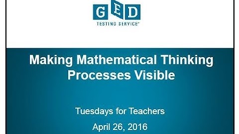 Making Mathematical Thinking Processes Visible