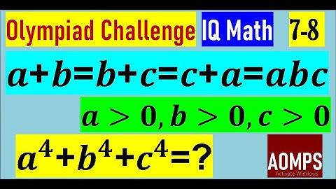 If a+b=b+c=c+a=abc and a,b,c are greater than 0, then find the value of a^4+b^4+c^4.