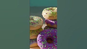 Donut Stack Render | Blender & DaVinci Resolve 3D Art #Shorts