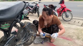 Genius girl replaces spare parts and repairs electric wheels / ly xuan kieu