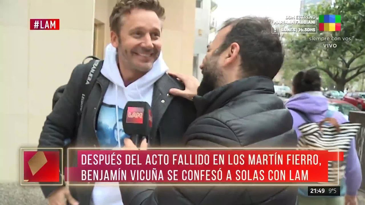 DESPUÉS del ACTO FALLIDO en los MARTÍN FIERRO, BENJAMÍN VICUÑA HABLÓ: 