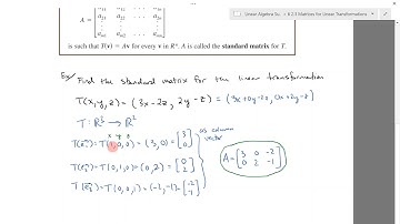 MAT210 6.3 Matrices and Linear Transformations