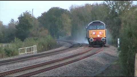 DRS 57 004 Leaf Buster Train nr Ely 30 Oct 08