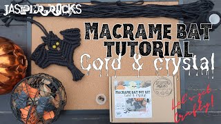 Macrame bat tutorial | Crystal eye HALLOWEEN black macrame BAT DIY kit craft box video