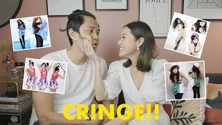 Husband reacts to my old photos from 10 YEARS ago! | Kryz and Slater