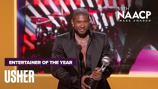 Usher Accepts The Entertainer Of The Year Award | Naacp Image Awards '24