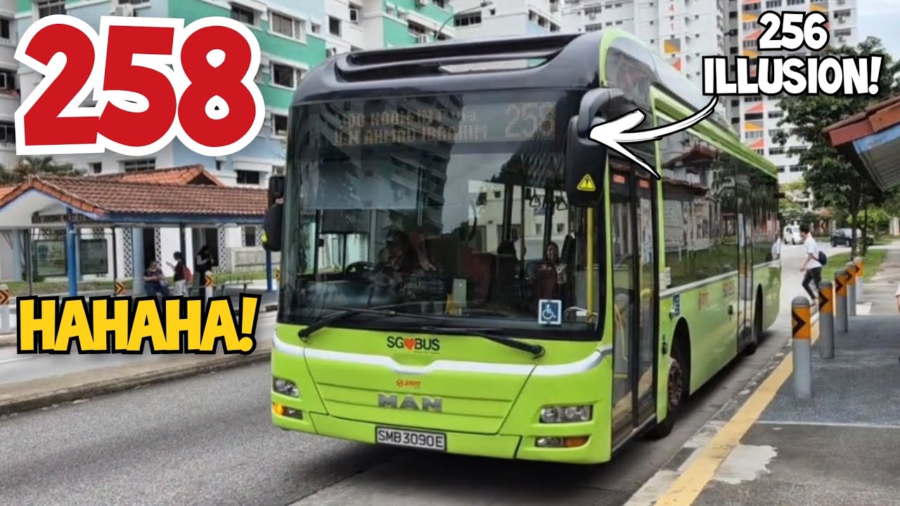 (SMRT) SMB3090E on Service 258 - MAN A22S NL323F Gemilang (E5)