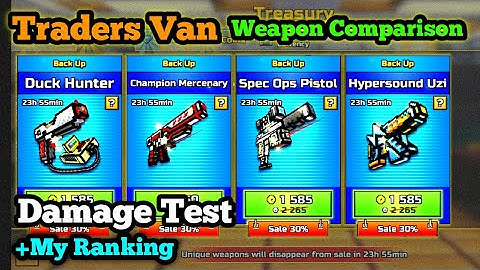 New Traders Van Weapons Damage Test and Comparison in Pixel Gun 3D