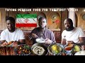 Trying Persian food for the first time!Fesenjan,Borani-bademjan,baqali polow ba mahiche ft Ore &amp;Kofi