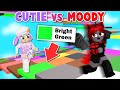 Cutie vs moody who can reach the top first  roblox