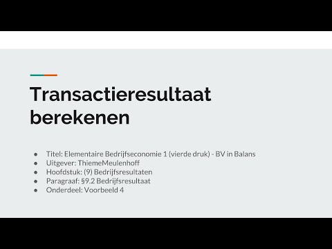 Transactieresultaat berekenen