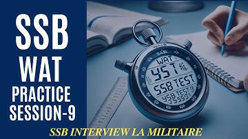 SSB Interview Psychology Test | WAT Practice Exercise 9 | Crack SSB with Confidence