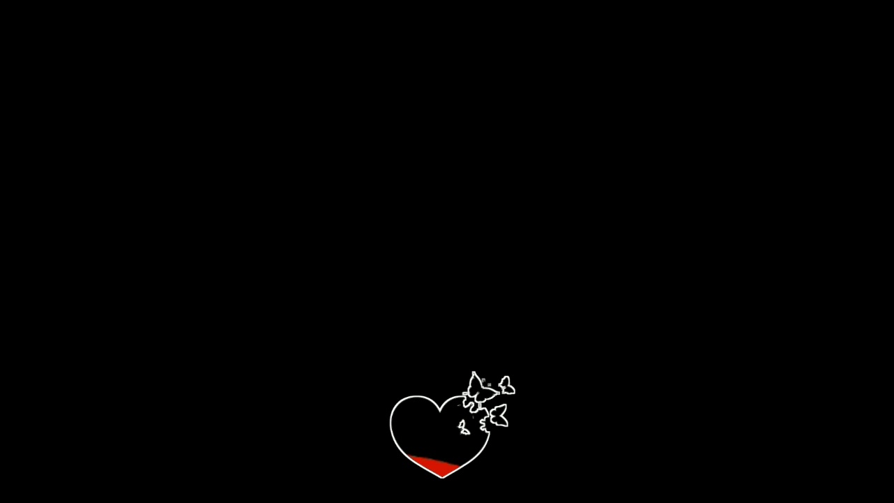 Heart with butterfly's flying effect black screen avee player templates ...
