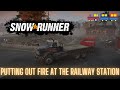 SnowRunner Season 9 . Putting out fire at the railway station - NEW DLC HARD difficulty