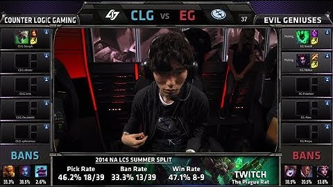 CLG (Counter Logic Gaming) vs Evil Geniuses | S4 NA LCS Summer split 2014 W4D2 | CLG vs EG G3