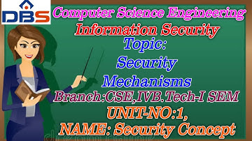 Security Mechanisms | Computer Security Concepts | Computer Science Englineering | Online Education