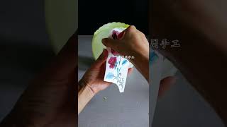 Let&#39;s make a simple flower pot with a nice sticker flower #turnwasteintotreasure #flowerpotsticker