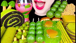 Asmr Green Tea Dessert, Cake, Dango, Jelly 슈퍼 말차 디저트 케이크 먹방 Mukbang, Eating