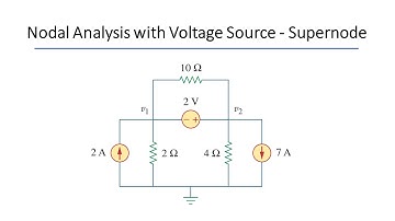 Nodal Analysis with Voltage Source - Supernode [Sadiku Example 3.3]