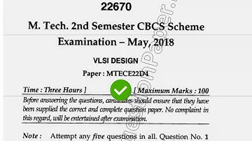 2018 Mdu MTech ECE 2nd Sem VLSI Question Paper