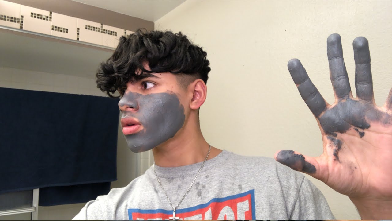 teenage boy puts on a face mask ( night routine ) YouTube