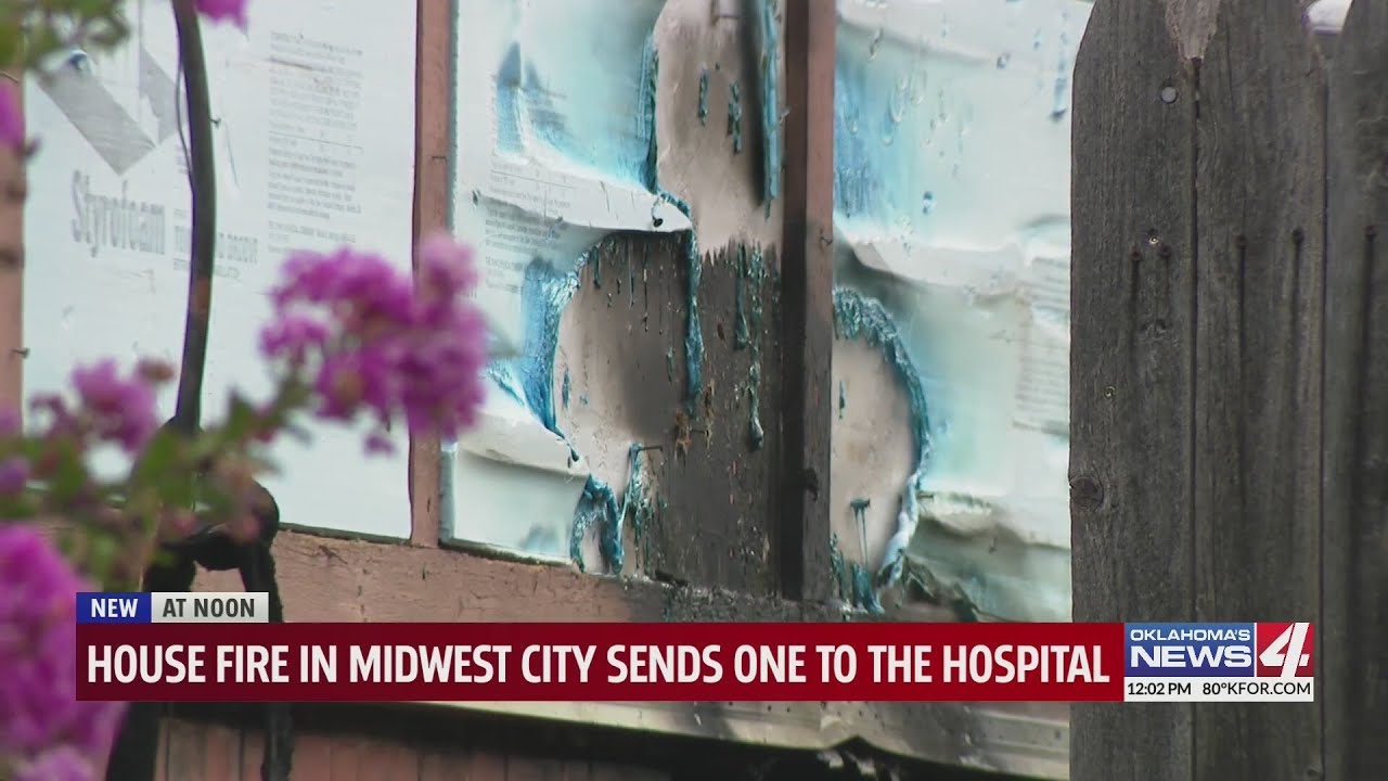 One injured in Midwest City house fire - YouTube