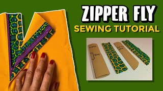How To Sew A ZIPPER FLY / FLY EXTENSION For Shorts, Pants, Skirt, Etc. | Sewing Technique Tutorial