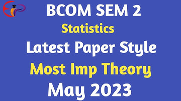 bcom sem 2 | statistics| latest paper style| most imp question| may 2023 | gujarat university