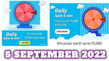 Amazon Funzone Daily Spin and Win Quiz Answers Today |5 SEPTEMBER 2022 | Daily Quiz Time