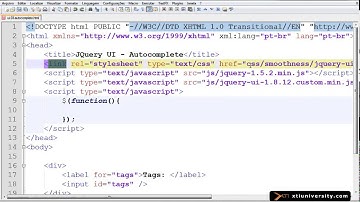 Universidade XTI - jQuery - 33 - Exemplo jQueryUI - Auto Complete Simples
